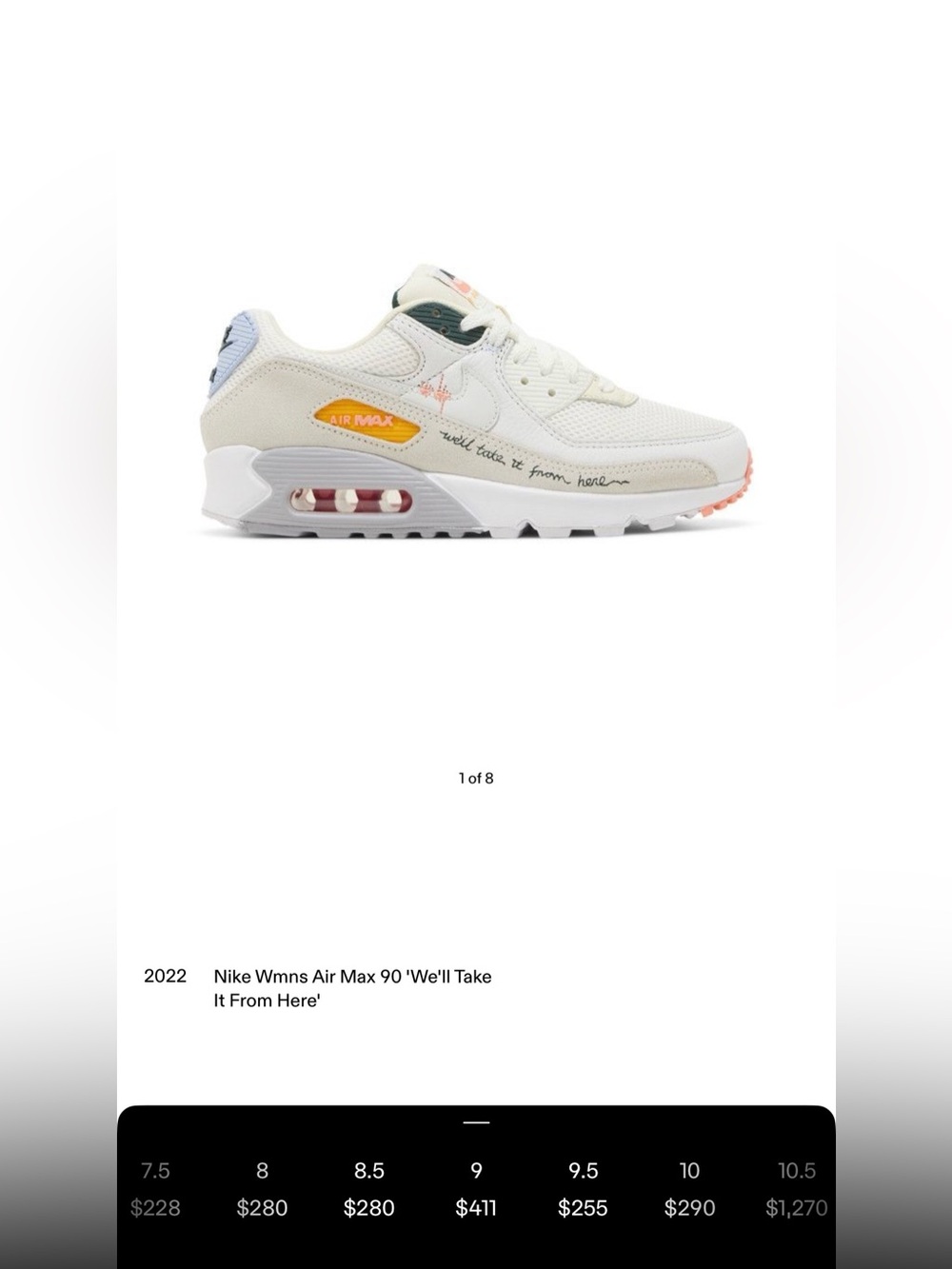 Nike Air Max 90 DV2188-100 We’ll Take it from here” 8.5 women’s $Firm$